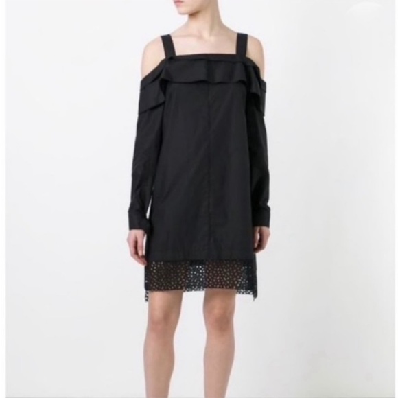 Proenza Schouler Dresses & Skirts - Proenza Schouler Black Cotton Cold
Shoulder Long Sleeve Eyelet Hem Dress 2